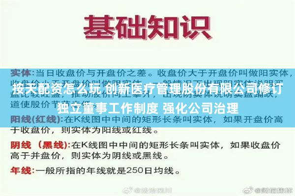 按天配资怎么玩 创新医疗管理股份有限公司修订独立董事工作制度 强化公司治理