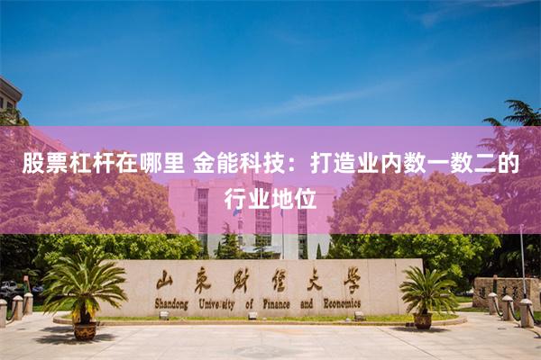股票杠杆在哪里 金能科技：打造业内数一数二的行业地位
