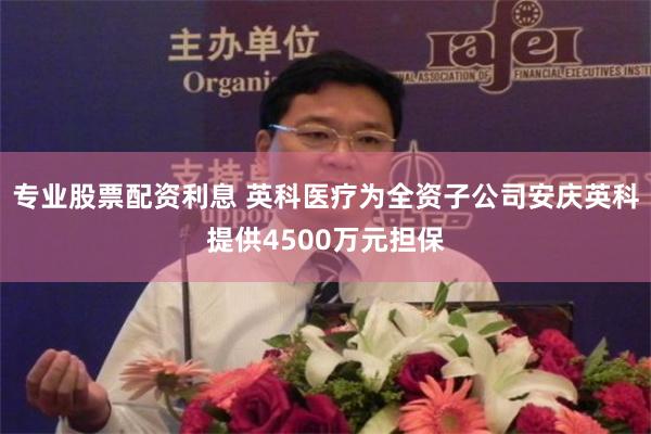 专业股票配资利息 英科医疗为全资子公司安庆英科提供4500万元担保