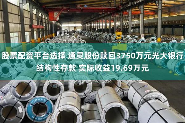 股票配资平台选择 通灵股份赎回3750万元光大银行结构性存款 实际收益19.69万元