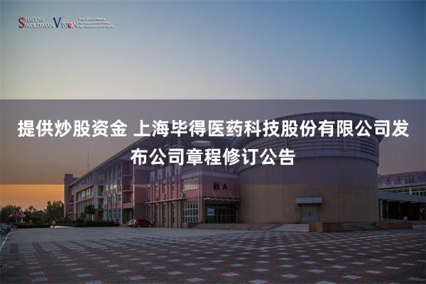 提供炒股资金 上海毕得医药科技股份有限公司发布公司章程修订公告