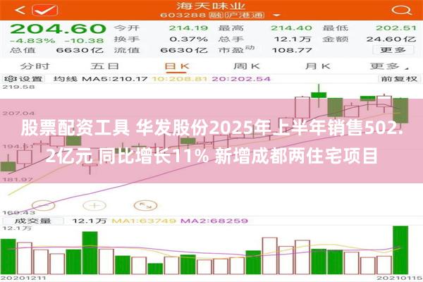 股票配资工具 华发股份2025年上半年销售502.2亿元 同比增长11% 新增成都两住宅项目