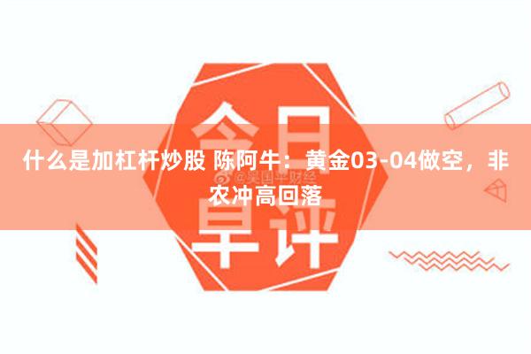 什么是加杠杆炒股 陈阿牛：黄金03-04做空，非农冲高回落