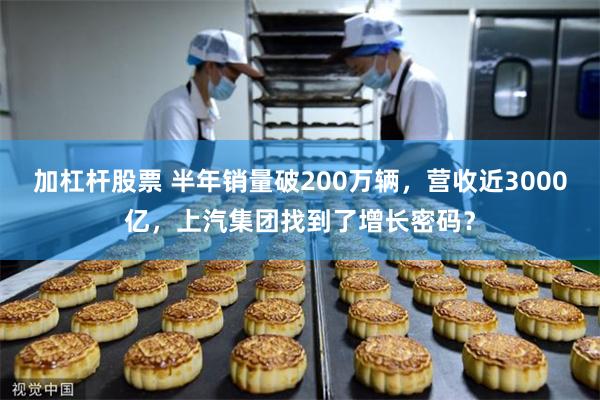 加杠杆股票 半年销量破200万辆，营收近3000亿，上汽集团找到了增长密码？