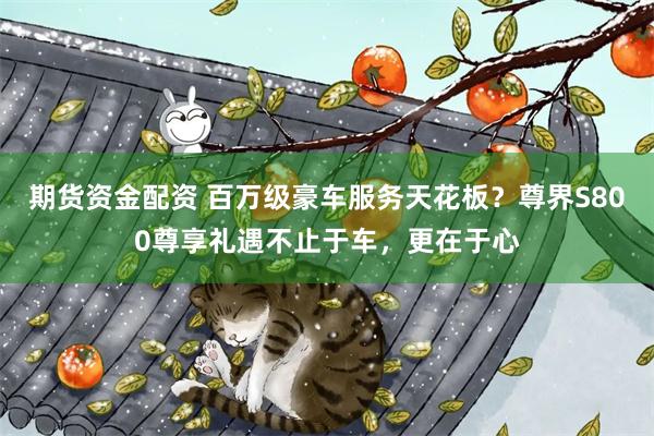 期货资金配资 百万级豪车服务天花板？尊界S800尊享礼遇不止于车，更在于心